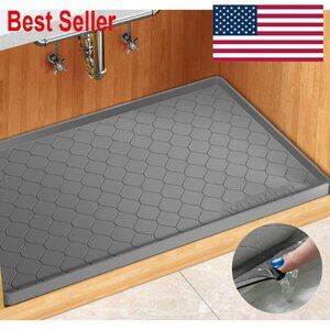Silicone Under Sink Mat Waterproof Cabinet Protector Organizer Storage Tray